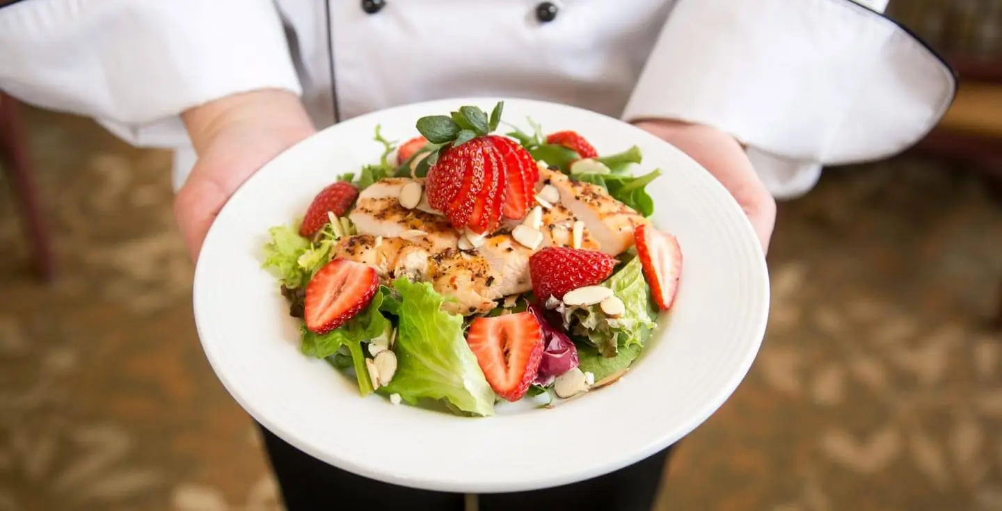 fresh salmon and strawberry salad