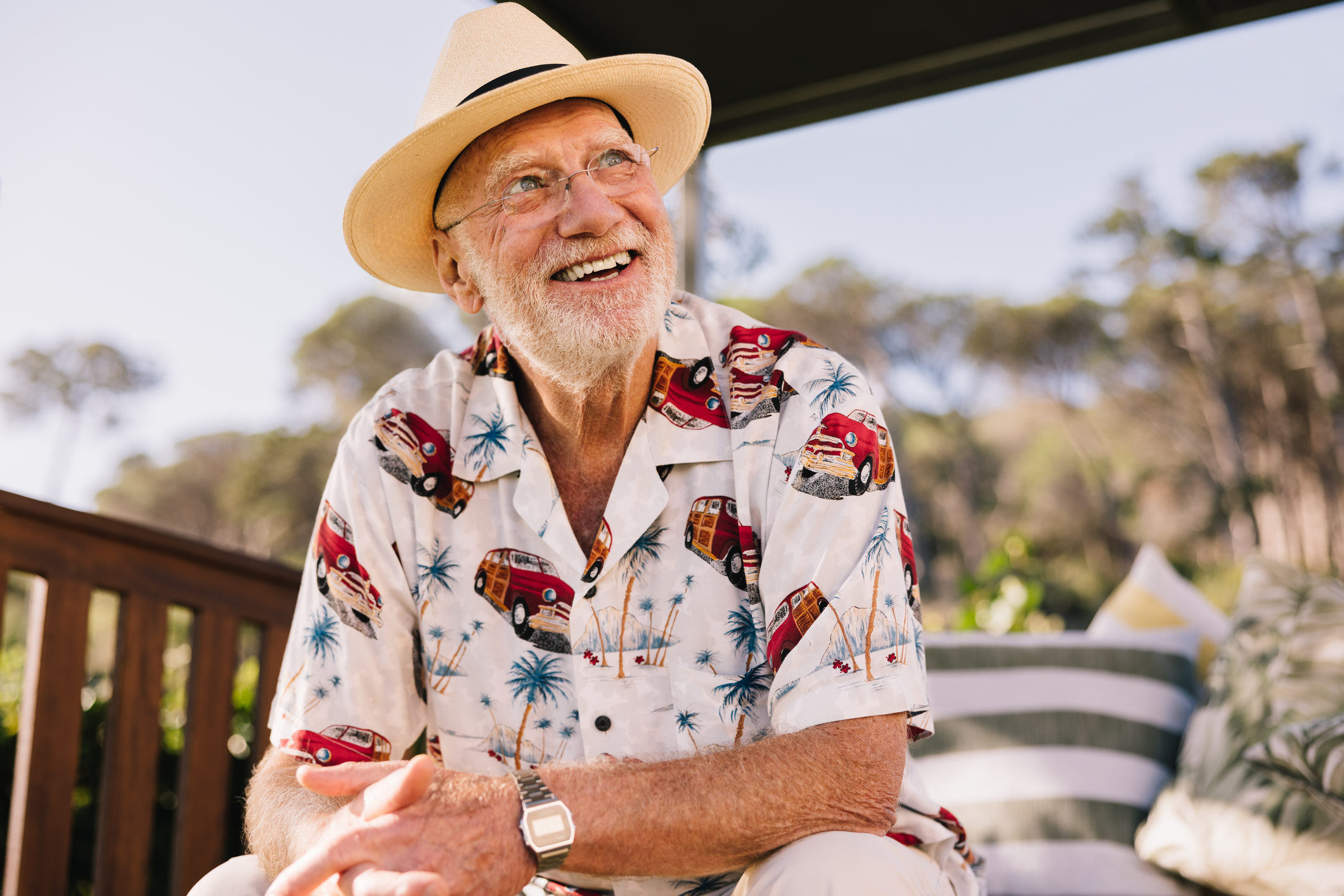 Older adult enjoying a worry-free retirement
