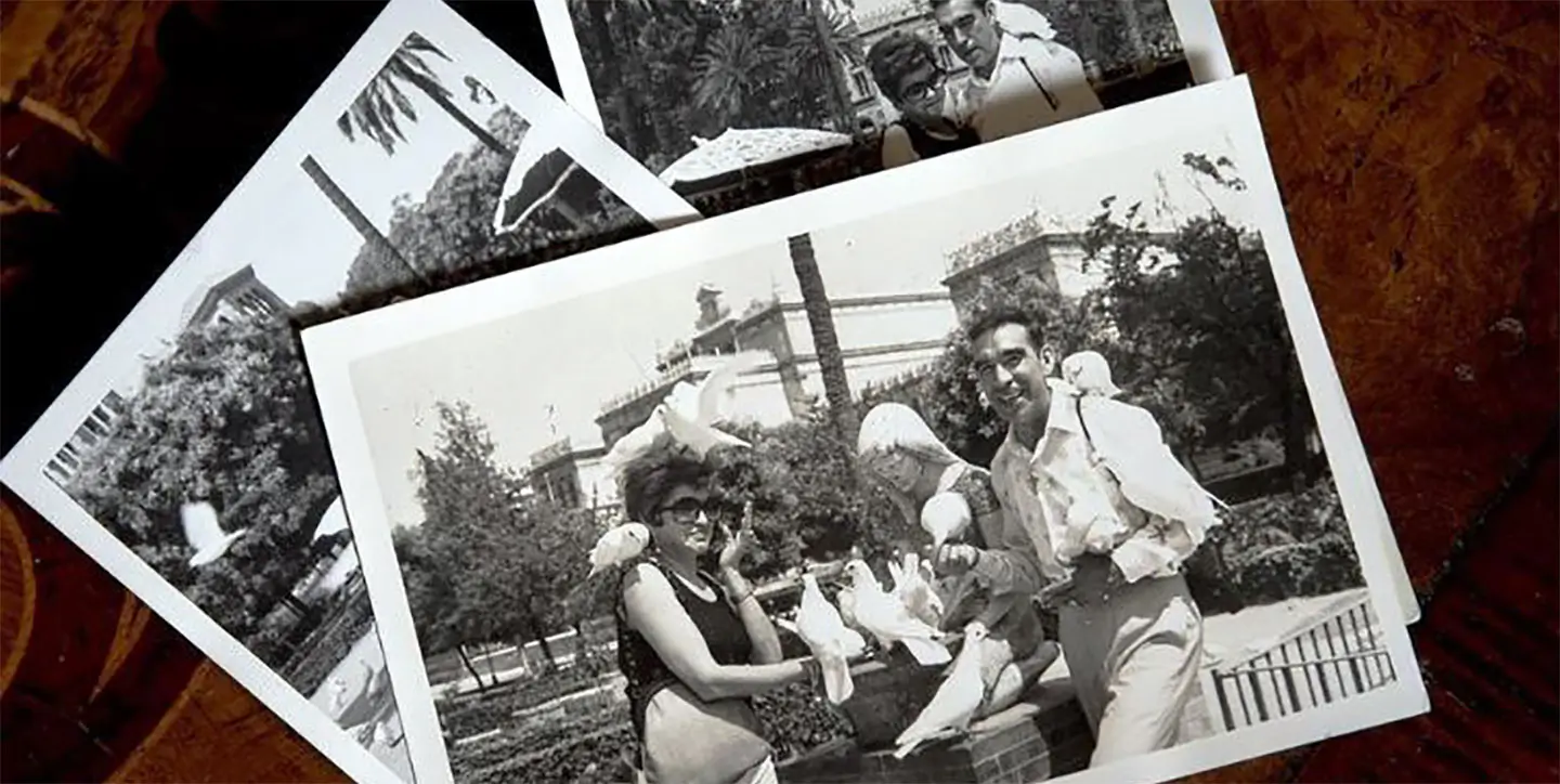 Black and white photos of Marina and Lio.