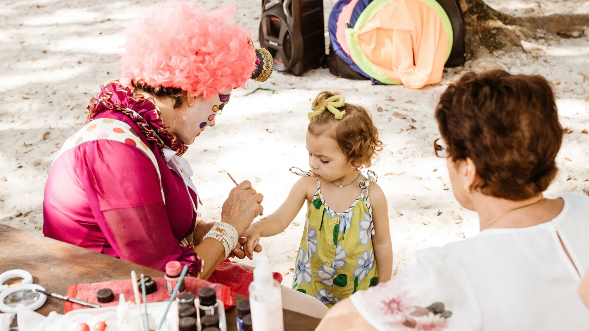 Clown Painting Girls Hand