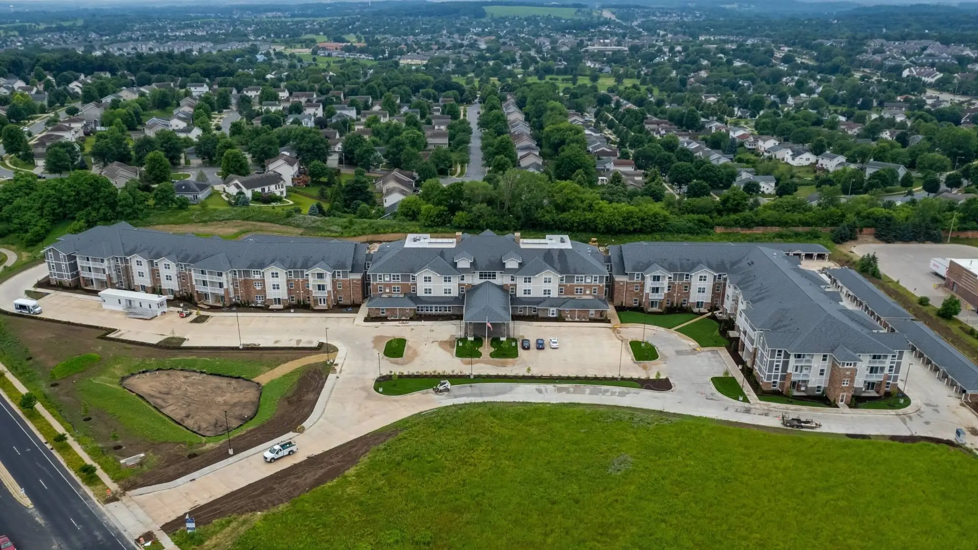 Aerial view of Quarry Ridge Retirement Community in Fitchburg, Wisconsin