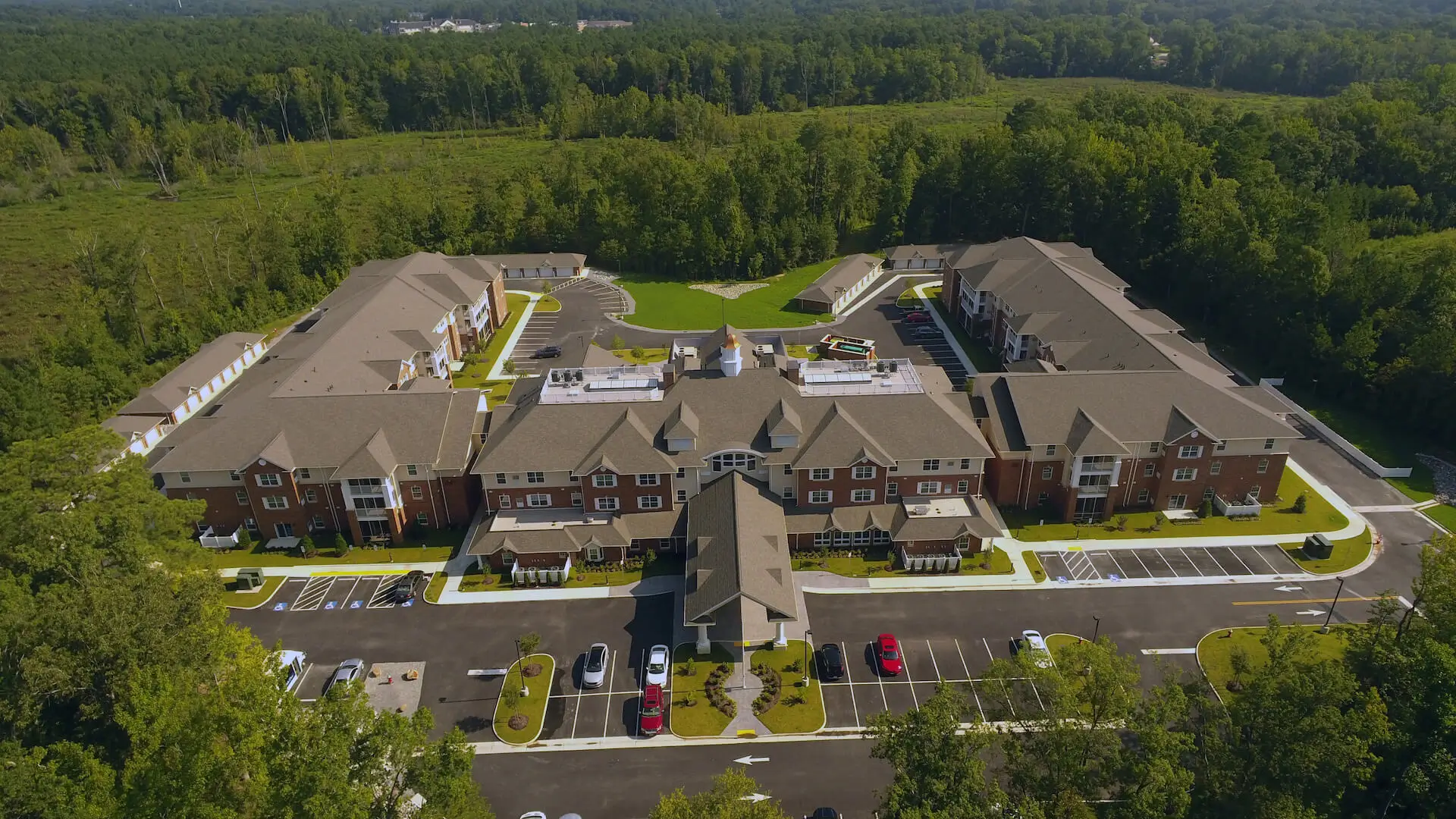 Aerial view of Tuckahoe Pines Retirement Community