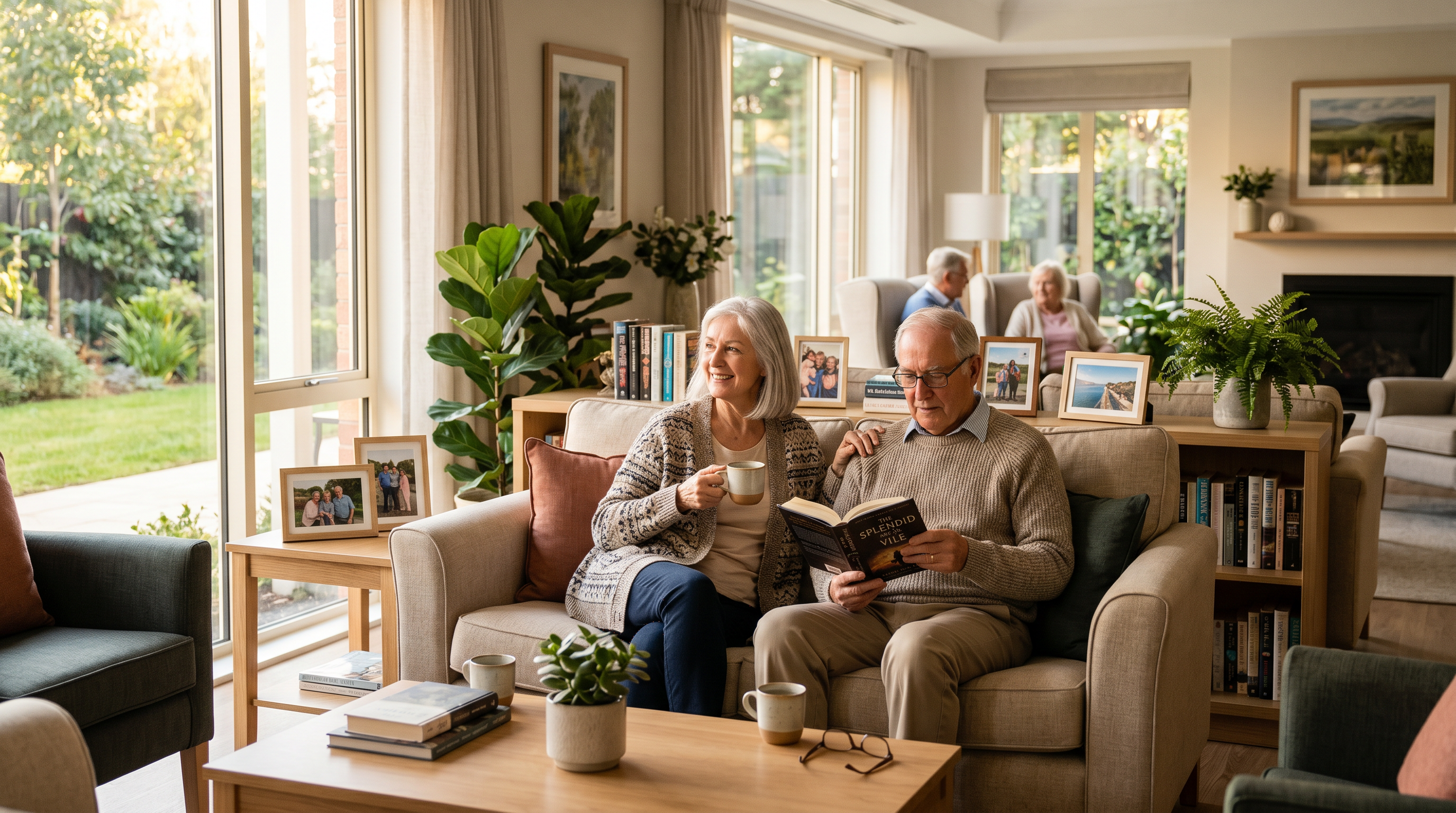 Active older adults enjoying independent living in a welcoming retirement community with social connection and all-inclusive amenities
