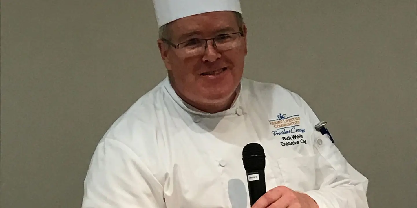 Chef Rick giving a presentation