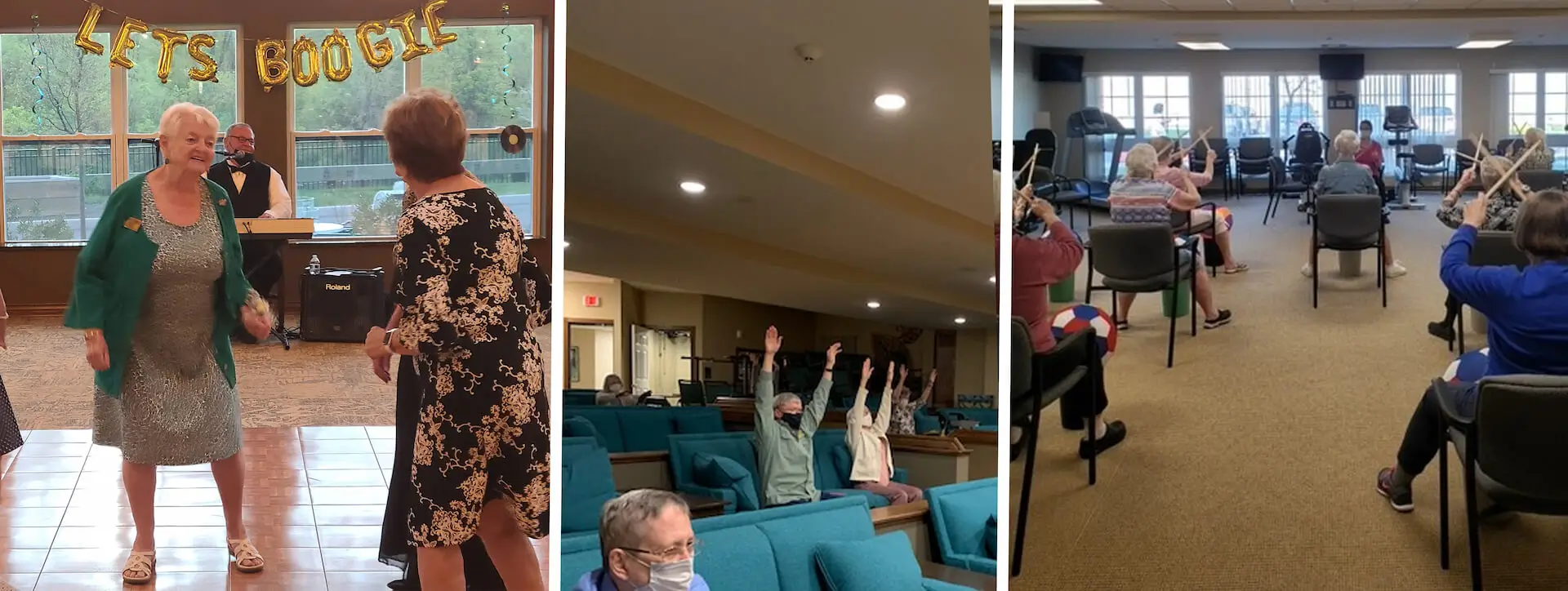 Evergreen Crossings (South Windsor, CT) declared it was time to boogie and treated our seniors to a prom night featuring popular music from decades past. Whether they took to the dance floor or simply clapped their hands or tapped their toes, the movement was a benefit for all.
