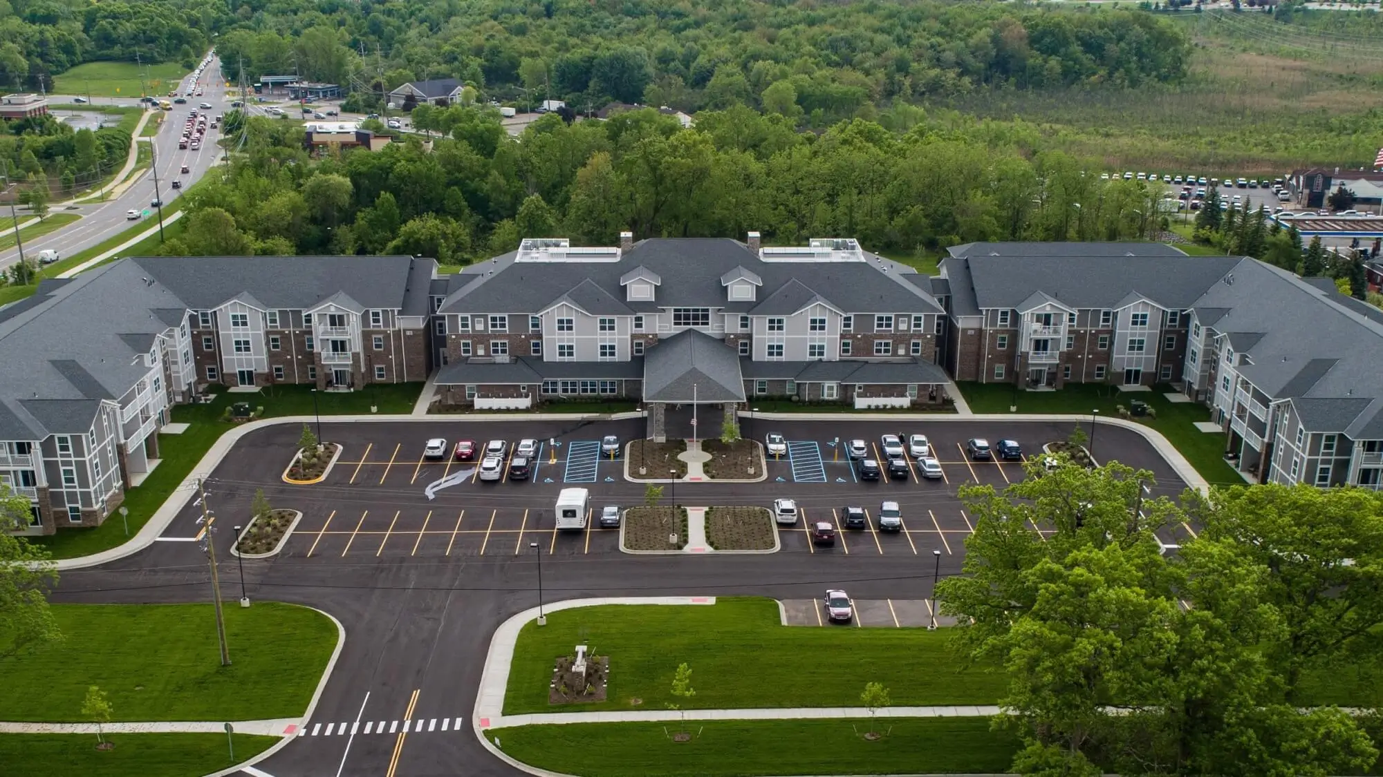 Aerial view of Rolling Hills Retirement Community