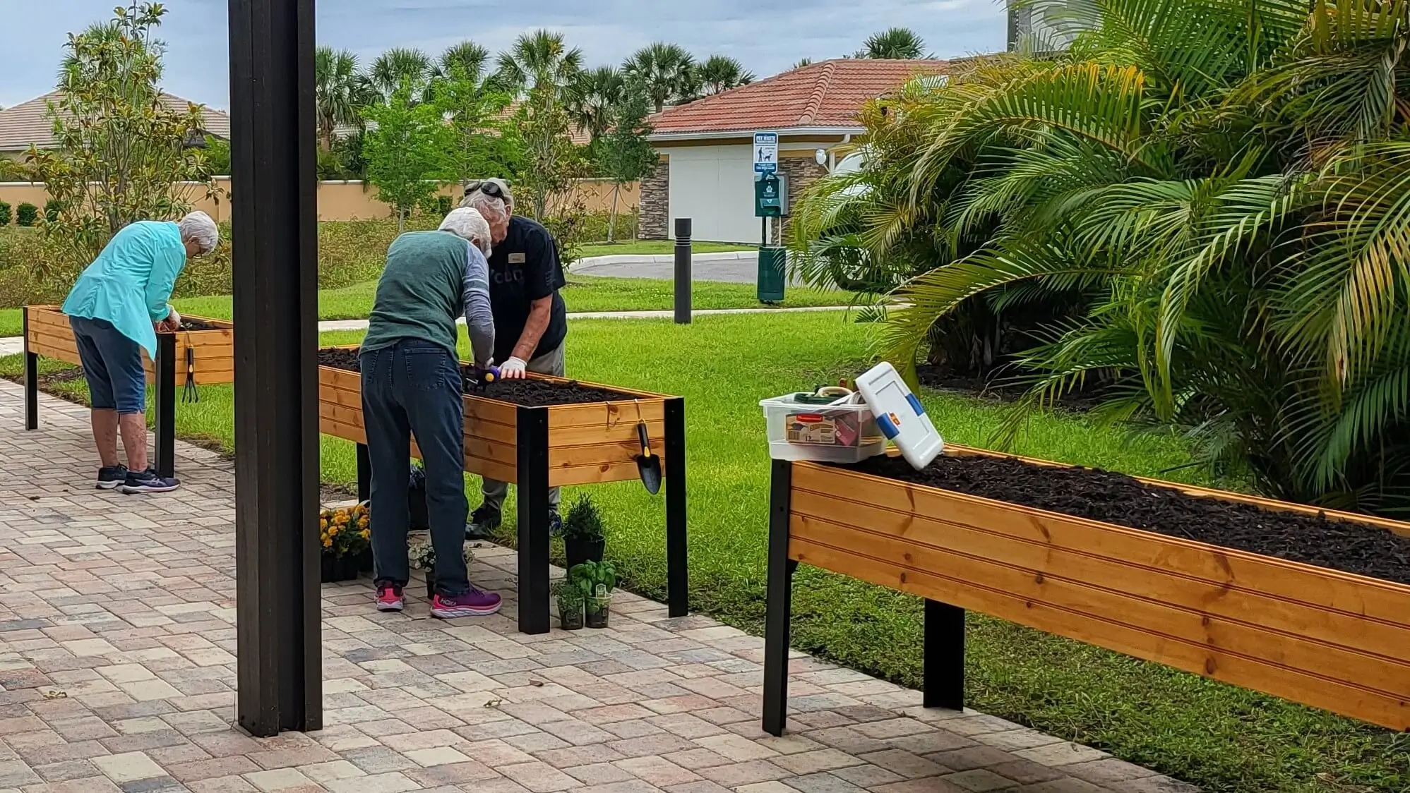 Seaside Springs Retirement Community residents gardening