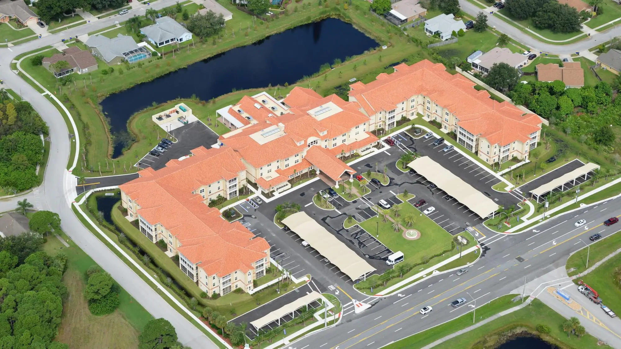 Aerial view of Shell Harbor Retirement Community